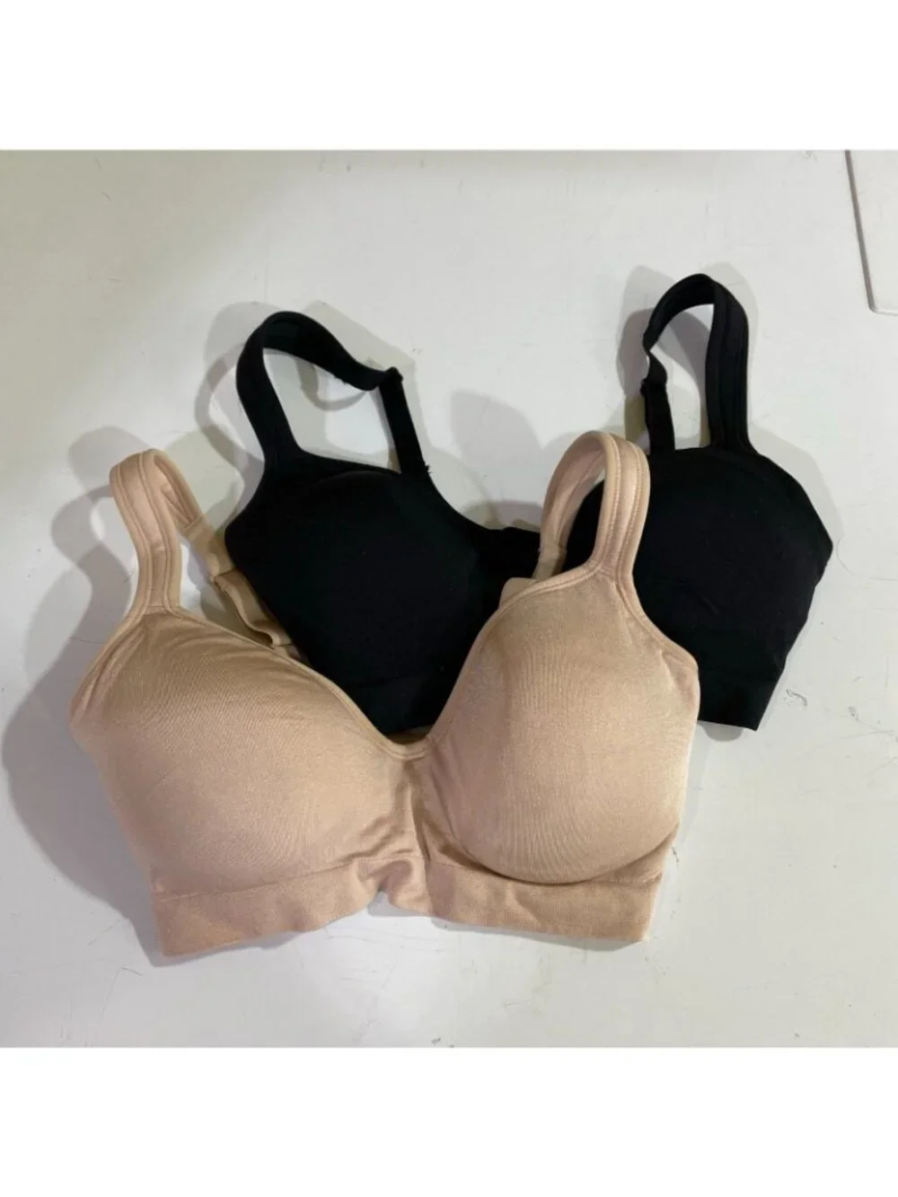 NWT Felina Women's S Black & Beige Adaptive Cup Wire-Free 2 Pack